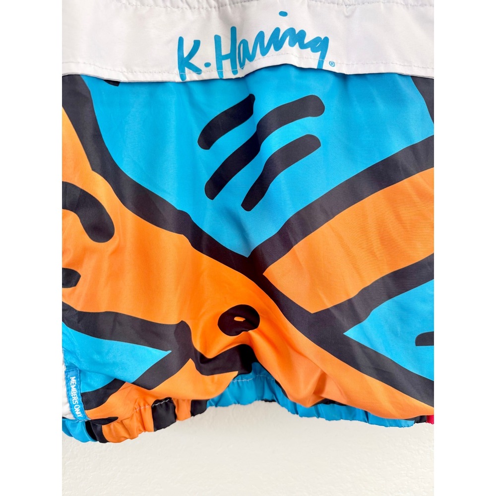 Members Only Keith Haring Windbreaker Jacket Pop Art Graphic Anorak Multicolor - Picture 4 of 15